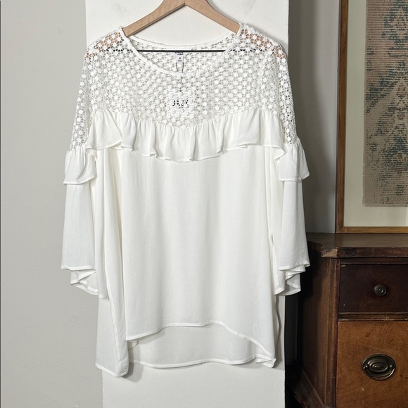 Jack by BB Dakota Tops - White Lace Blouse